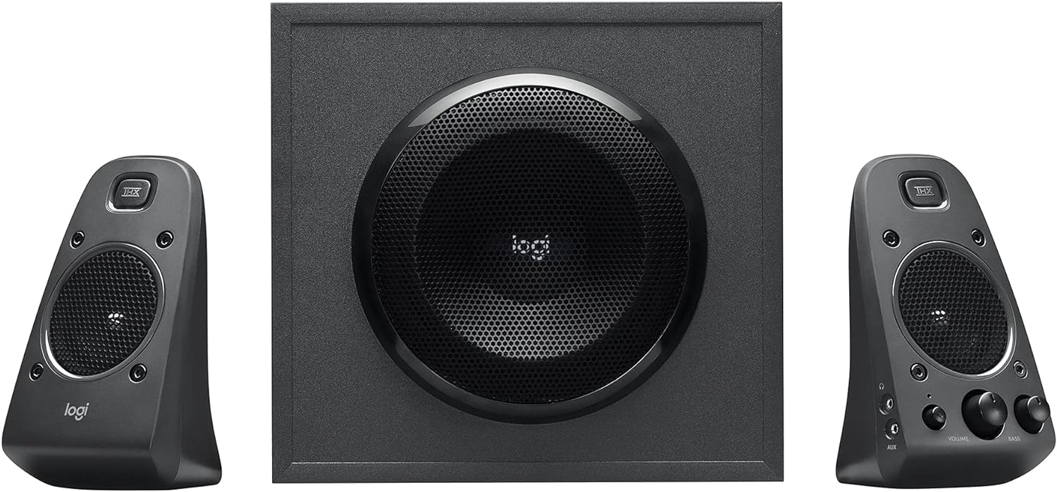 Logitech Z625 Powerful THX Certified 2.1 Speaker System with Optical Input, black