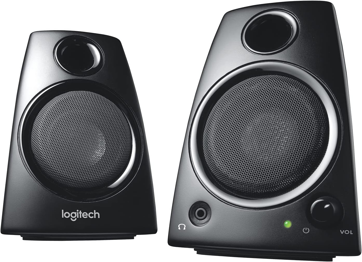 Logitech Z130 PC Speakers, Full Stereo Sound, Strong Bass, 3.5mm Audio Input, Headphone Jack, Volume Controls, Computer/TV/Smartphone/Tablet - Black