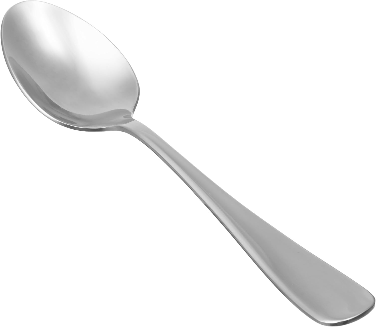 Amazon Basics Stainless Steel Dinner Spoons with Round Edge, Pack of 12, Silver