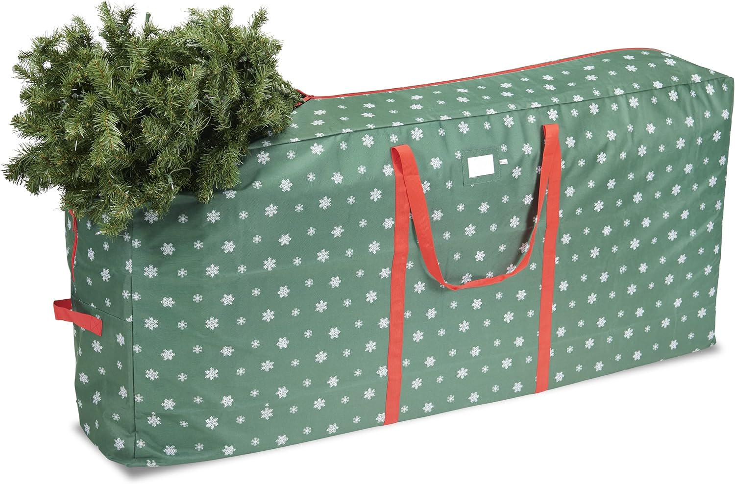 I bought this to store Christmas garland and wreaths. The bag is absolutely huge! I ended up putting a 7' tree in it and used my old bag for the garland. It is a very thick and well made bag. The straps are nice and I like the overall look of the bag. Keep in mind that after I packed my 7' tree in the bag, I had plenty of room to spare. Great storage bag!!!!