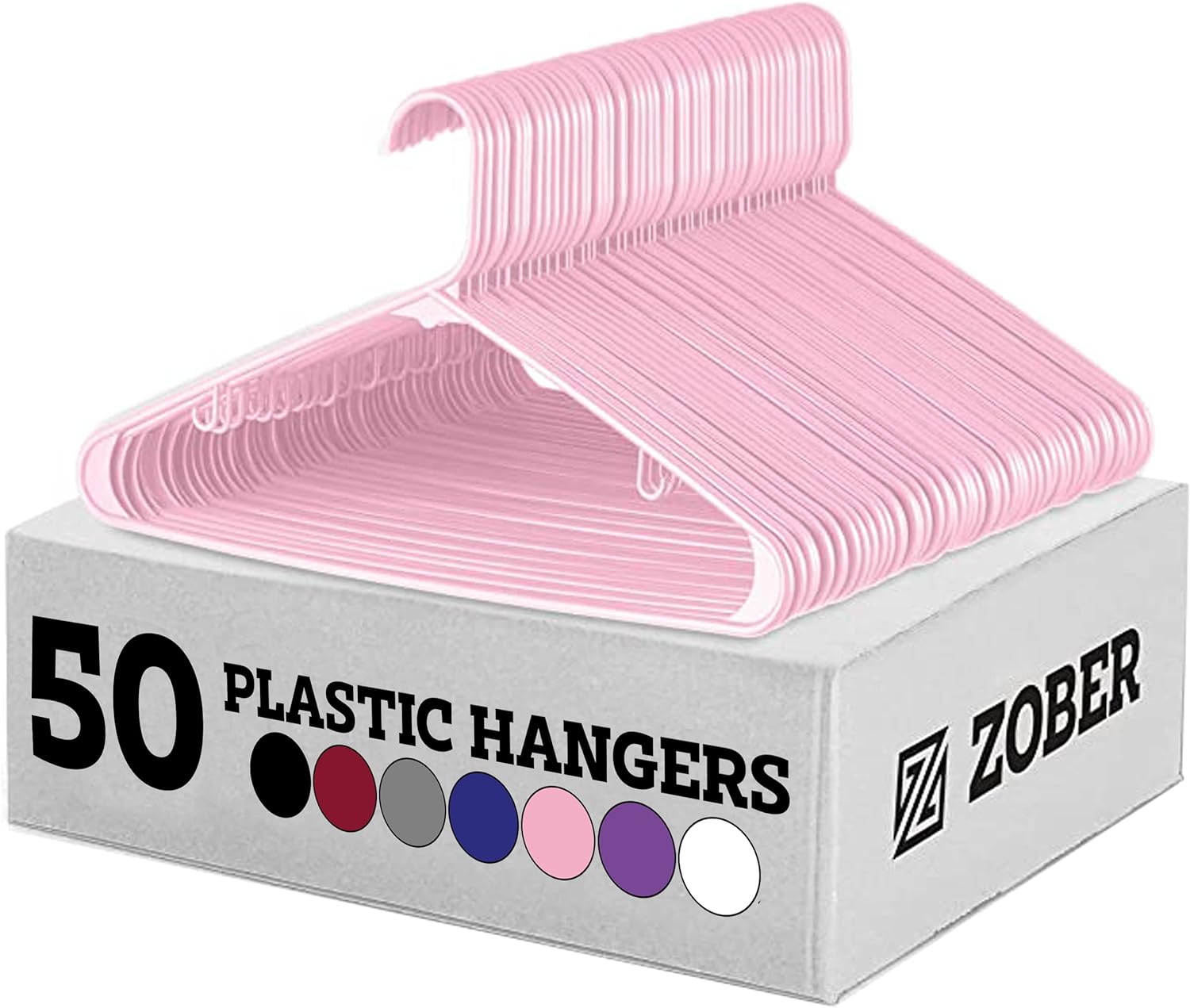 Let me introduce you to the Zober Plastic Hangers 50 Pack, the superheroes of your closet. These hangers are here to save the day, providing a slim and sturdy solution for your coat, jacket, and pant-hanging needs.First things first, let' talk about space-saving. Say goodbye to those bulky wire hangers that take up precious real estate in your closet. These plastic hangers are ultra-thin, designed to keep your closet clean and organized. They create room for more clothes without sacrificing dur