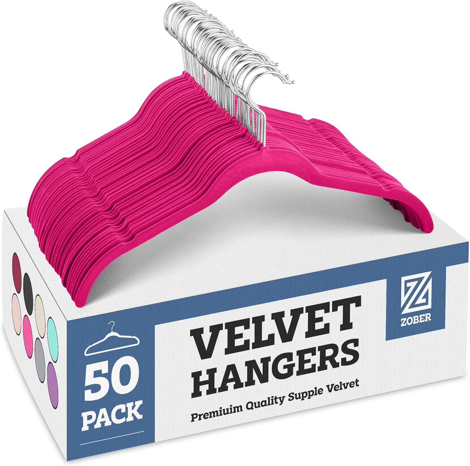 Premium Velvet Shirt Hangers (50 Pack) Non Slip Clothes Hangers, Ultra Slim Hangers Gain 50% Closet Space, 360Â° Swivel Hook, Clothes Hangers for Tops, Dress Shirts, Blouses, Strappy Dresses, Delicates