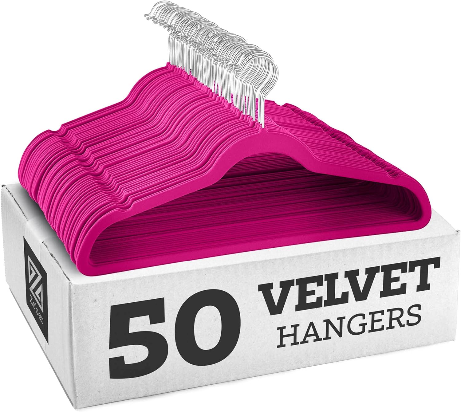 The Zober Velvet Hangers have transformed my closet organization with their combination of functionality and aesthetics. This 50-pack of heavy-duty black hangers offers a sleek and cohesive look while providing a range of practical benefits.The velvet coating on the hangers prevents clothes from slipping, keeping my coats, pants, and dress clothes securely in place. This non-slip feature has been a game-changer, especially for delicate fabrics that tend to slide off traditional hangers.The slim 