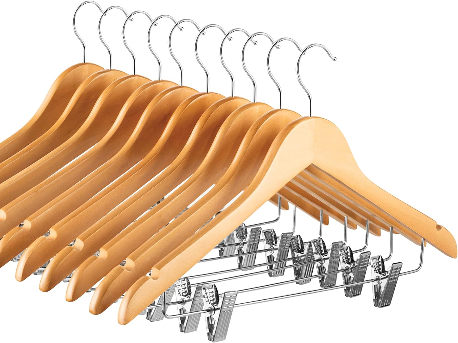 I moved, and lost all my hangers. I happen to love the look and feel of polished wooden ones. I think they are classy. These fit the bill perfectly. I'll probably buy more. Thank you!