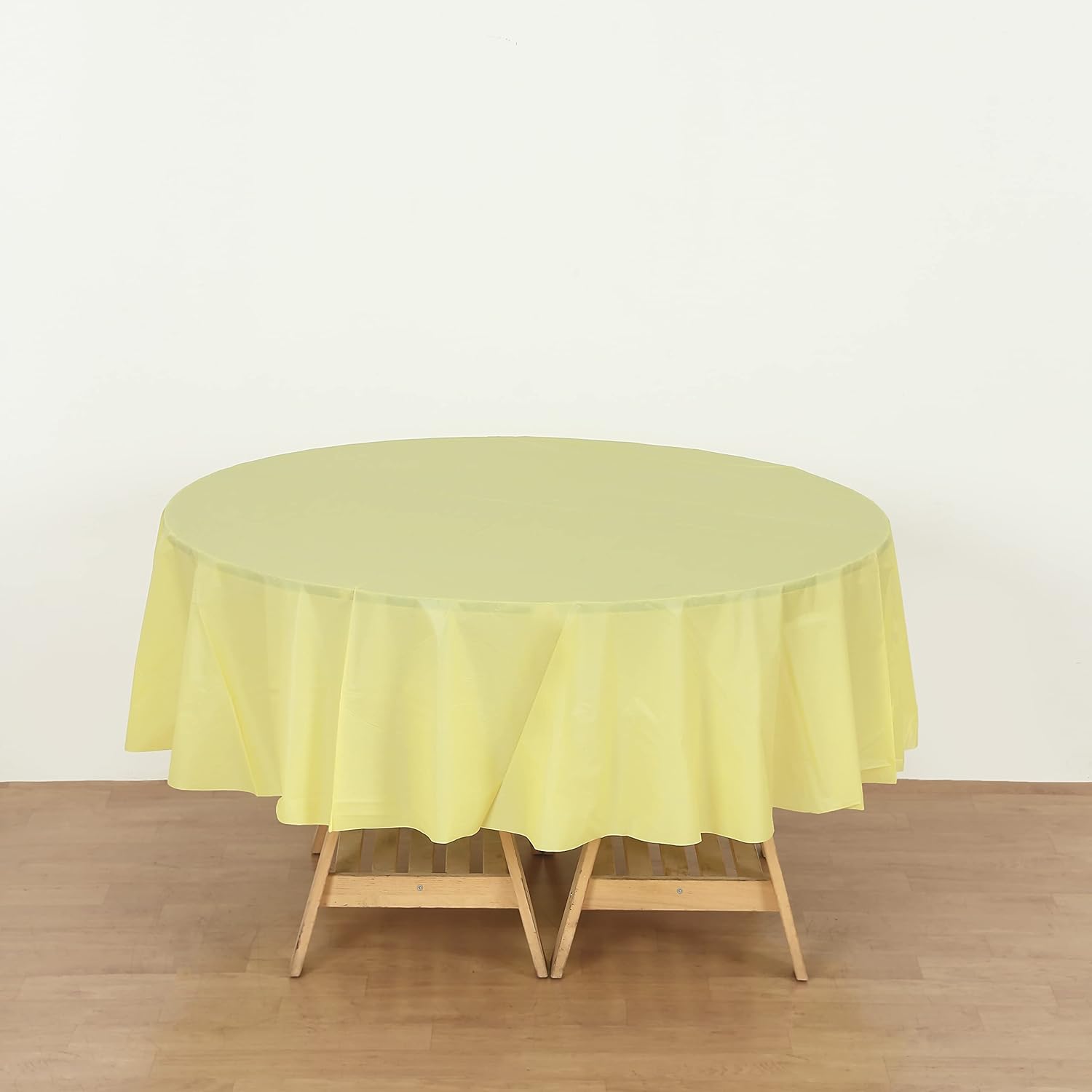 (4-Pack) Yellow (Round) Plastic Table Covers 84