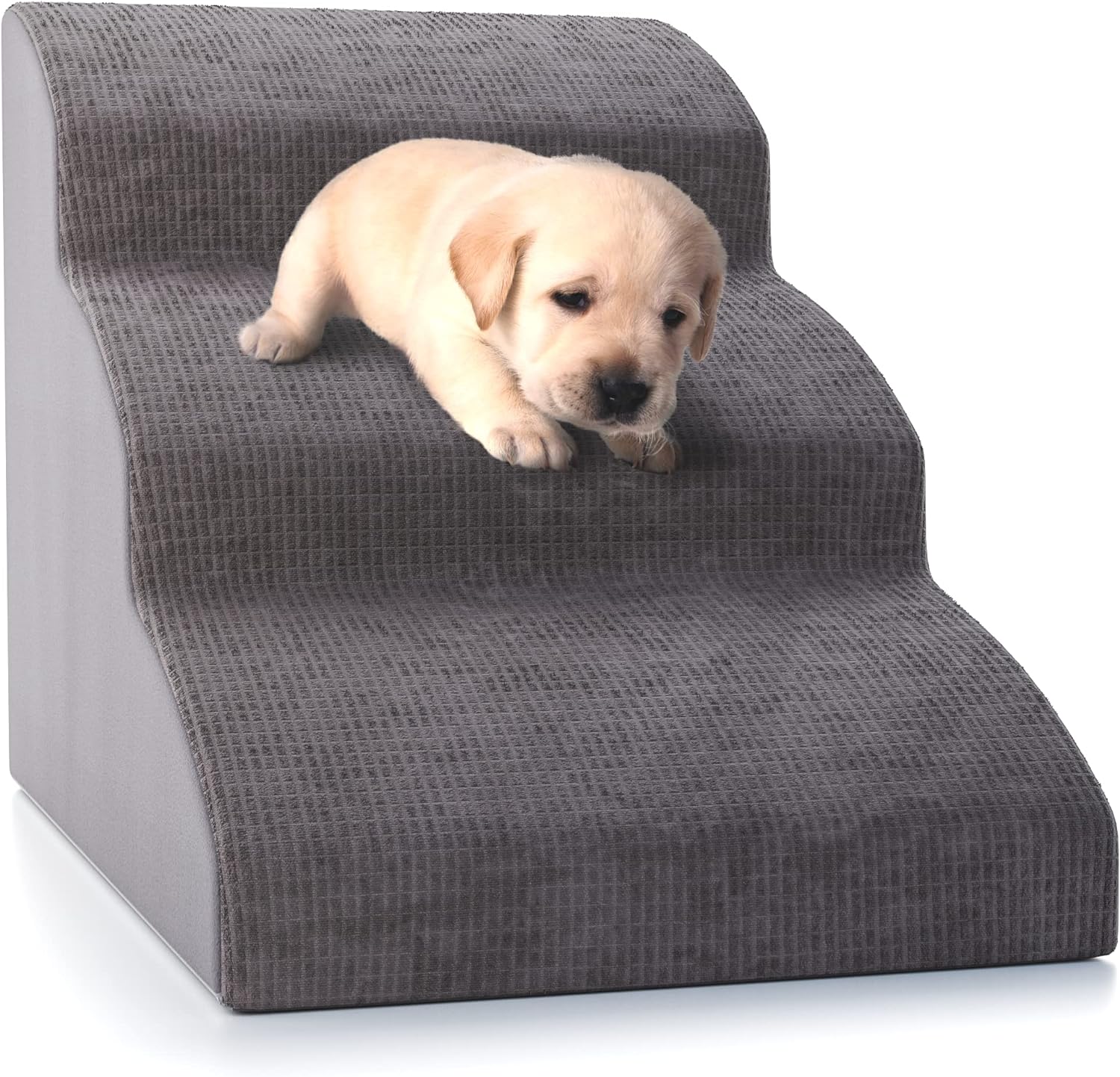 Sturdy Dog Stairs and Ramp for Beds Or Couches by ZICOTO - Durable Easy to Walk on Steps for Small Dogs and Cats - Allows Your Pets Easy Instant Access to Your Sofa or Bedside Up to 22 High