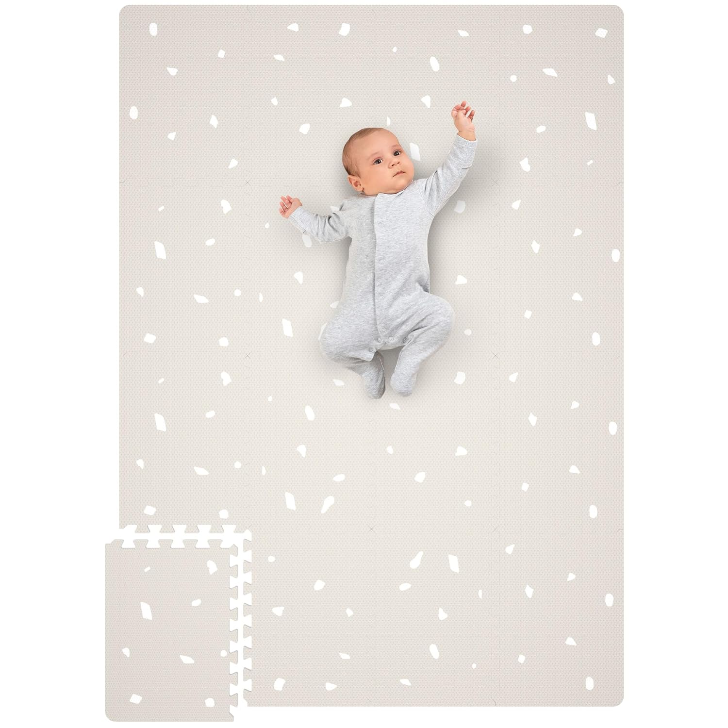 Stylish Play Mat - Soft, Easy to Clean 5.6 x 4 ft. Floor Mat Creates A Safe Play Area for Your Baby Boy or Girl - The Perfect Modern Foam Playmat Fits Nicely with Your Kids Playroom Or Home Decor