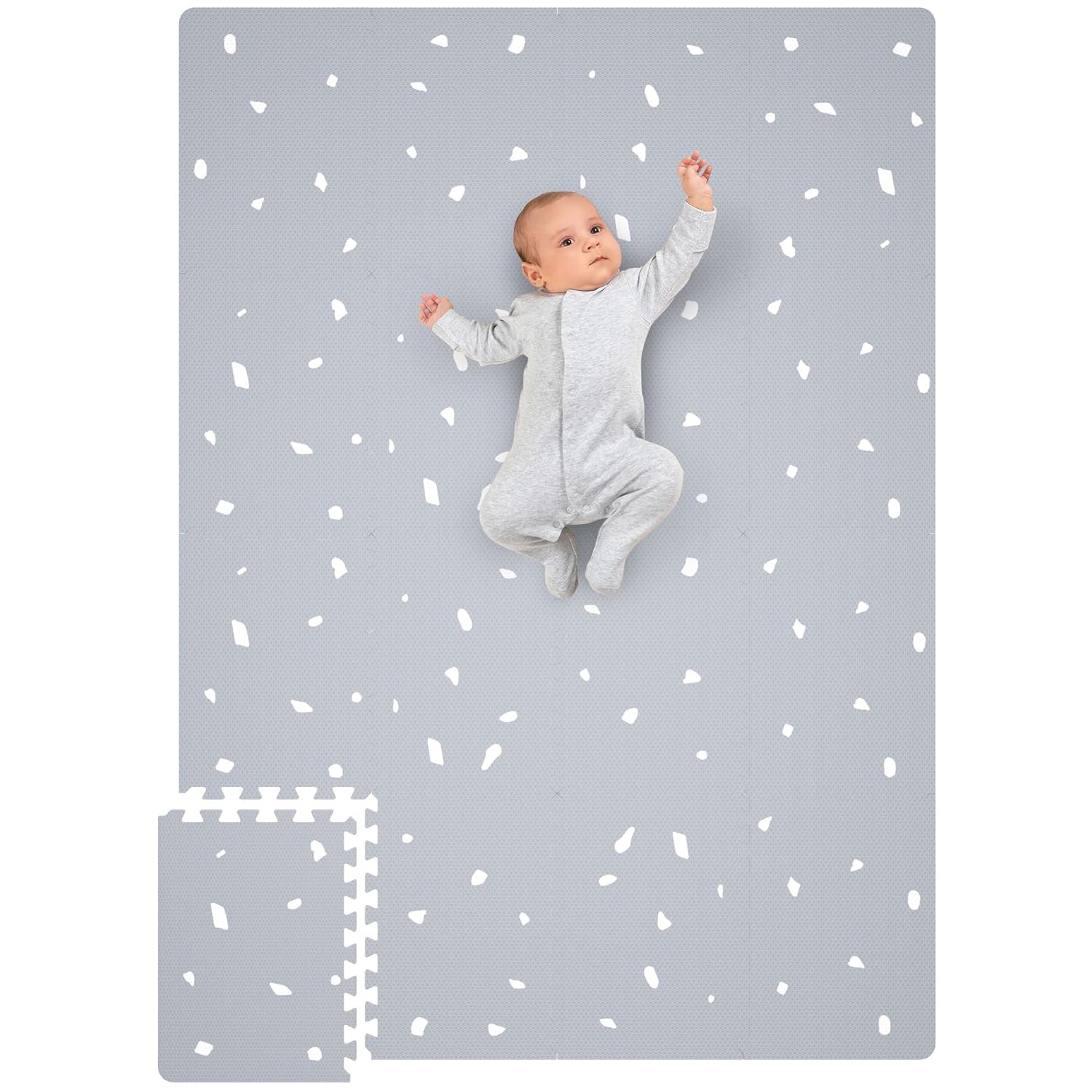 Stylish Baby Play Mat - Soft, Easy to Clean 5.6 x 4 ft. Floor Mat Creates A Safe Play Area for Your Baby Boy or Girl - The Perfect Modern Foam Playmat Fits Nicely with Your Kids Playroom Or Home Decor