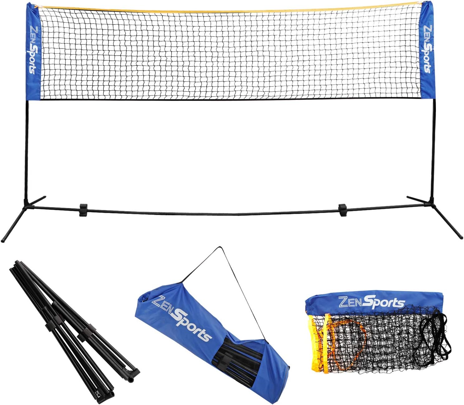 ZENY 10ft Portable Badminton Net Tennis Net for Soccer, Pickleball, Kids Volleyball Indoor Adjustable Height 2.5ft to 5ft for Outdoor Court Backyard Beach Games