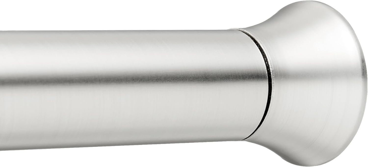 Amazon Basics Tension Curtain Rod, Adjustable 24-36" Width - Nickel, Classic Finial, 7 pound weight capacity