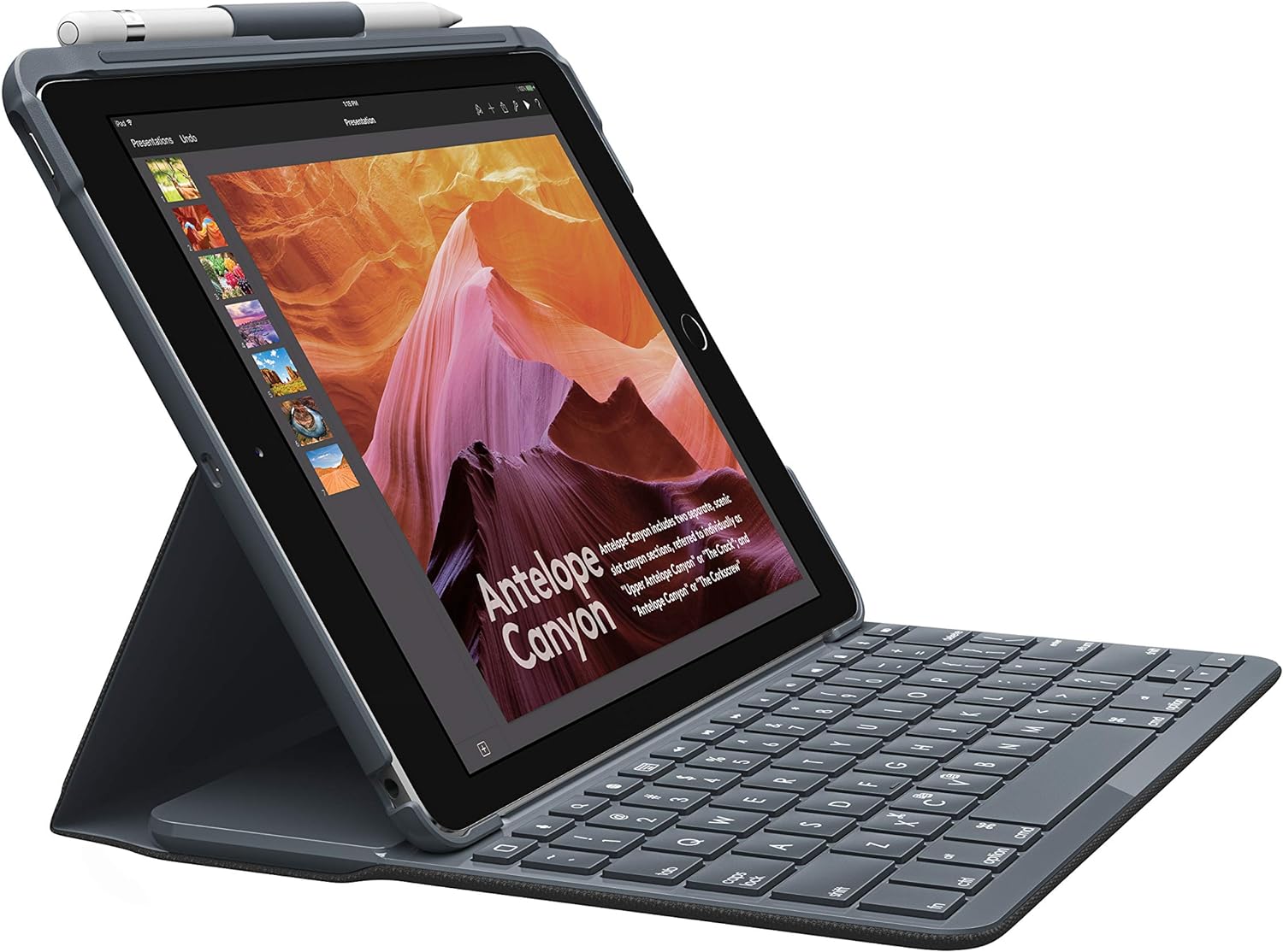 Logitech Slim Folio with Integrated Bluetooth Keyboard for iPad (5th and 6th Generation) - Black