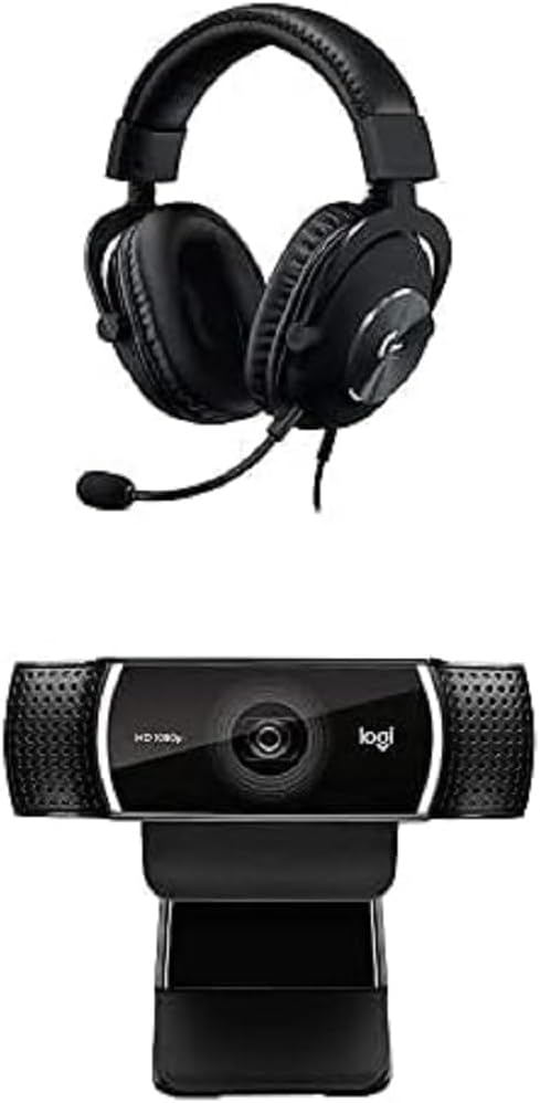 Logitech G Pro X Gaming Headset with Blue Voice Technology - Black & C922x Pro Stream Webcam  Full 1080p HD Camera