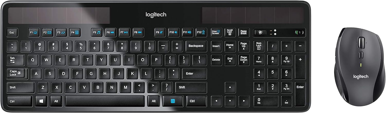 Logitech MK750 Wireless Solar Keyboard and Wireless Marathon Mouse Combo for PC