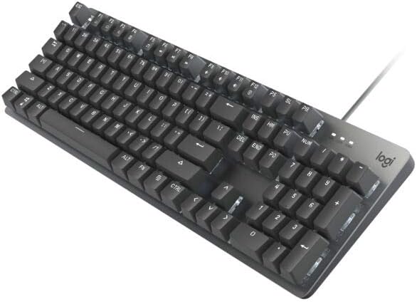 Logitech K845ch Mechanical Illuminated Keyboard, Cherry MX Switches, Strong Adjustable Tilt Legs, Compact Size, Aluminum Top Case, 104 Keys, USB Corded, Windows (Cherry Blue Switches)