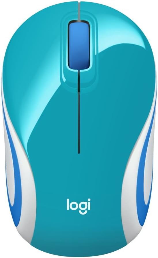 Logitech Wireless Mini Mouse M187 Ultra Portable,1000 DPI Optical Tracking, 3-Buttons, PC/Mac/Laptop - Bright Teal