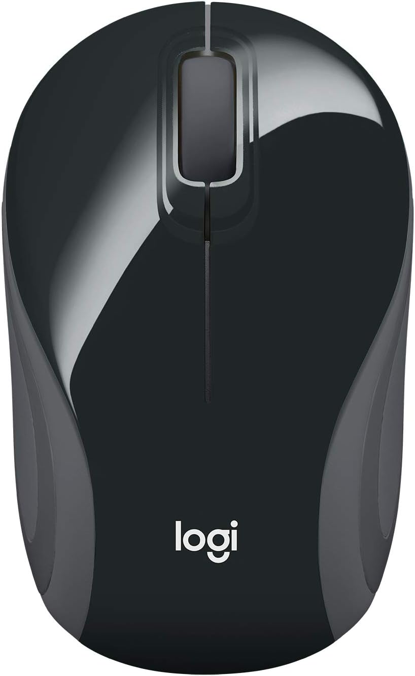 Logitech Wireless Mini Mouse M187 Ultra Portable, 2.4 GHz with USB Receiver, 1000 DPI Optical Tracking, 3-Buttons, PC / Mac / Laptop - Black