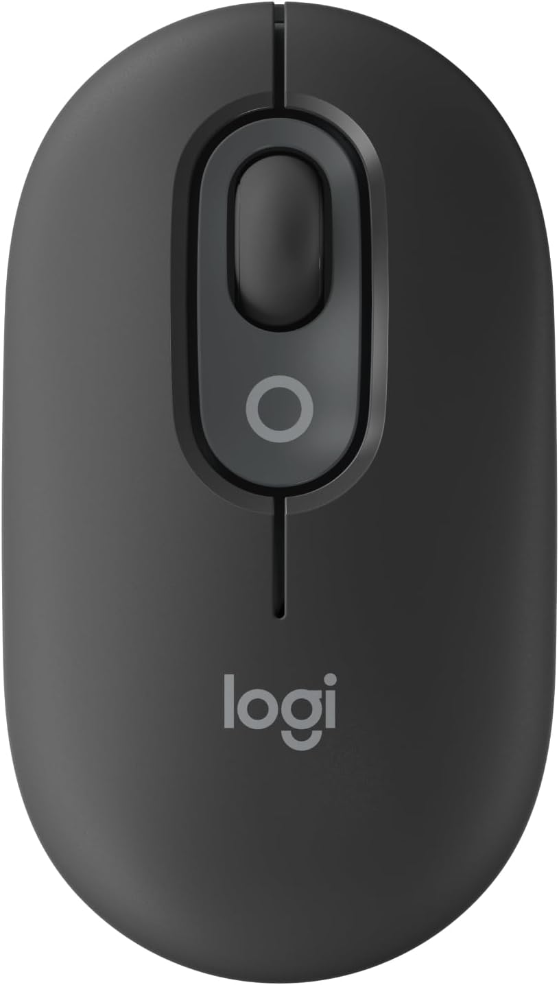 Logitech POP Mouse, Wireless Mouse with Customizable Emojis, SilentTouch Technology, Precision/Speed Scroll, Compact Design, Bluetooth, Multi-Device, OS Compatible - Graphite