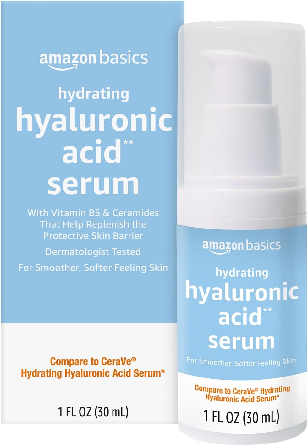 Amazon Basics Hydrating Hyaluronic Acid Serum, 1 Fluid Ounce, 1-Pack