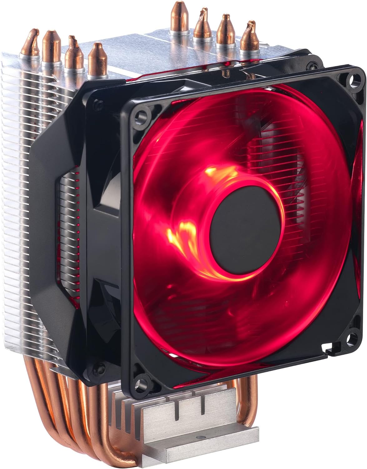 Amazon Basics Computer Cooling Fan with Cooler Master Technology, CPU Air Cooler, 4 Heat Pipes, RGB LED PWM, Aluminum Fins