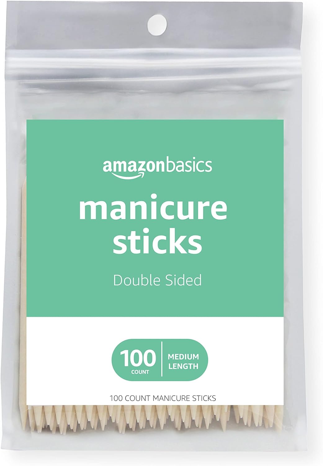 Amazon Basics Manicure Sticks, Medium Length, 100 Count