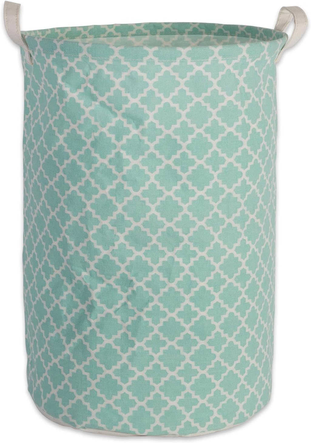 DII Laundy Collection, PE Coated Collapsible Bin, Aqua Lattice, Laundry Hamper