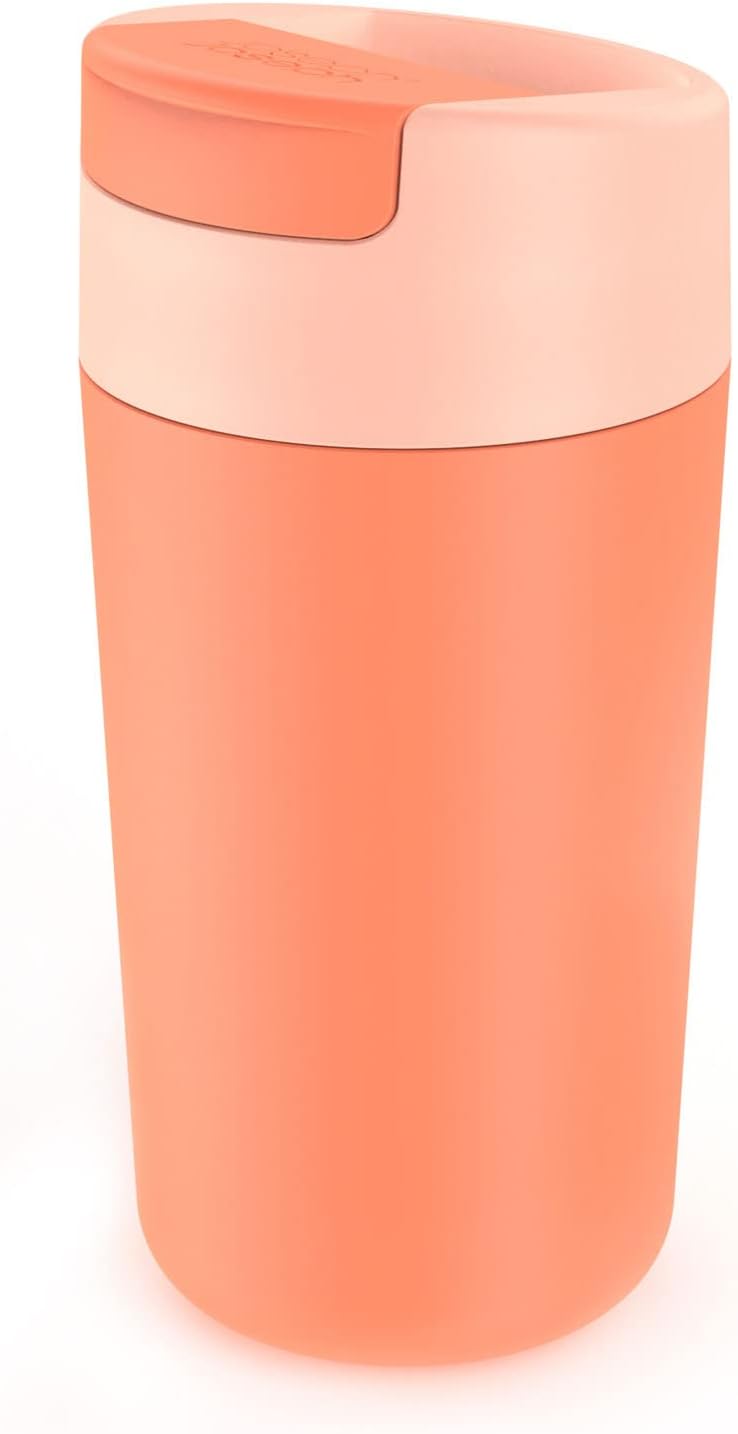 Joseph Joseph Sipp Travel Mug with Flip-top Cap - 454 ml (16 fl. oz) - Coral