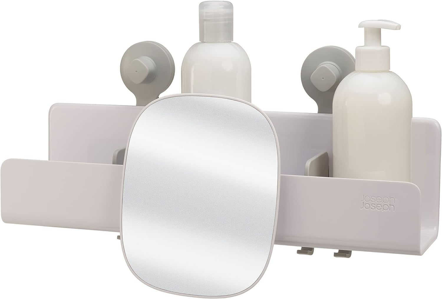 Joseph Joseph EasyStore Shower Caddy with Adjustable Mirror, Large, White