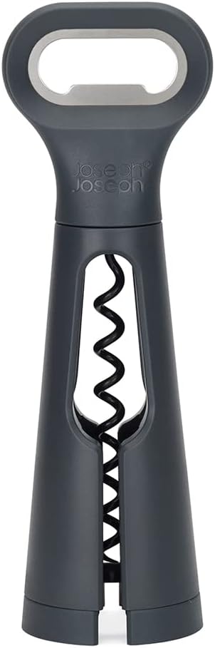 Joseph Joseph BarStar 3-in-1 Corkscrew, Bottle opener & foil cutter, Space Saving design, Gray