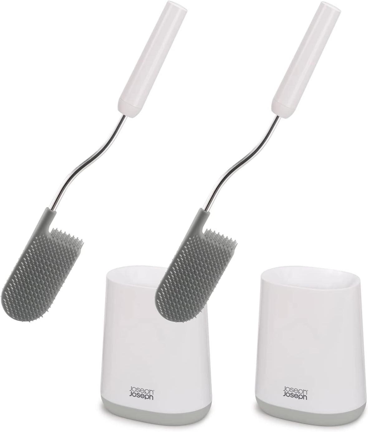 Joseph Joseph Toilet Brush, White/Grey, Set of 2