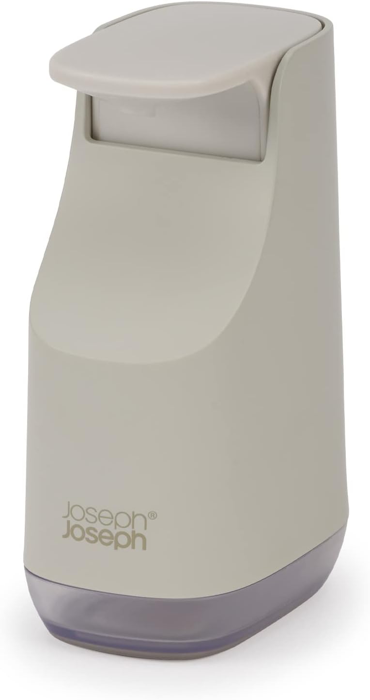 Joseph Joseph Slim Soap Dispenser, Compact and Stylish Design, 12.3oz Capacity, Ecru