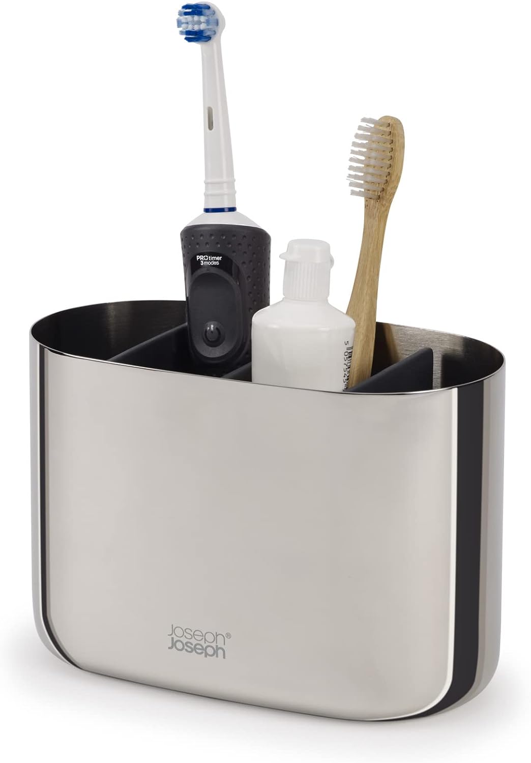 Joseph Joseph EasyStore Luxe Large Stainless-Steel Toothbrush Caddy