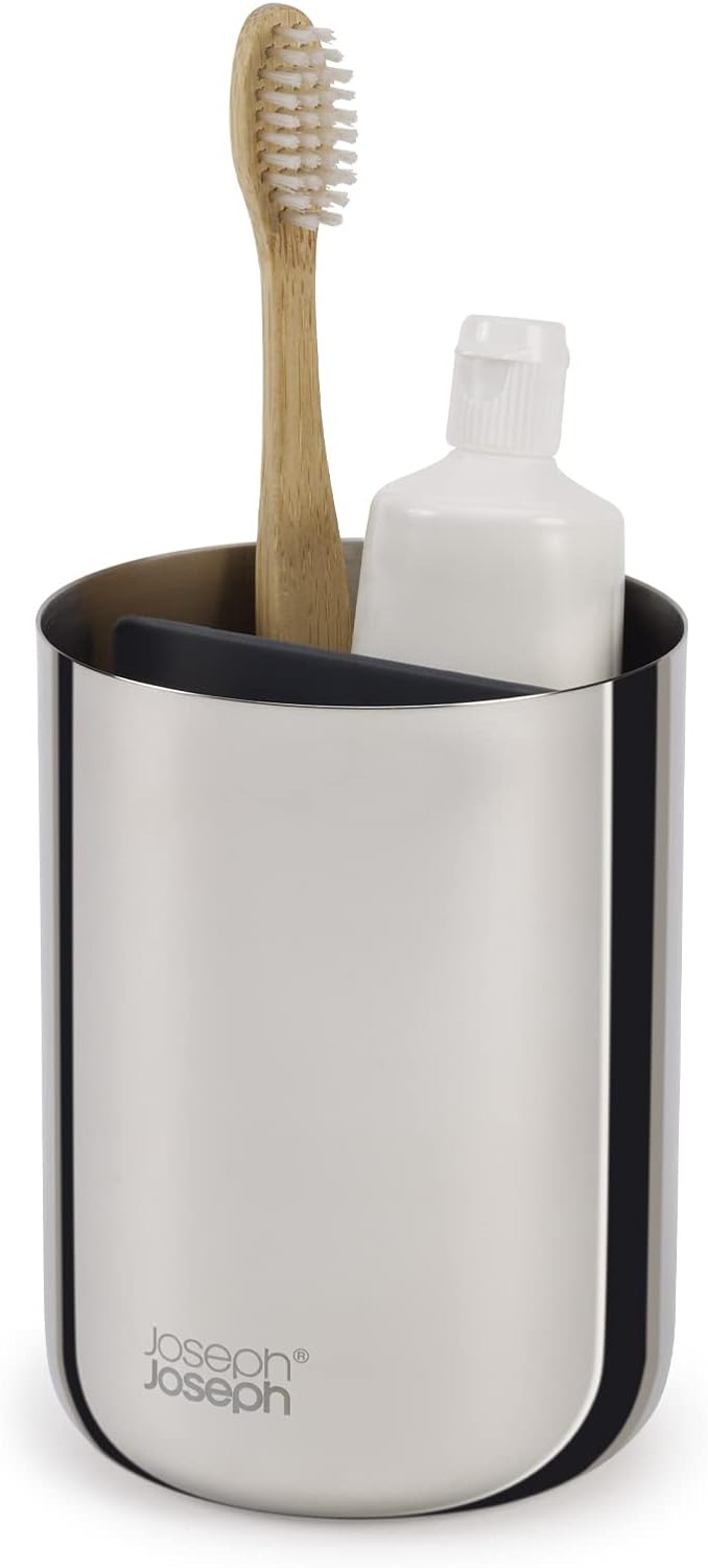 Joseph Joseph EasyStore Luxe Stainless-Steel Toothbrush Caddy