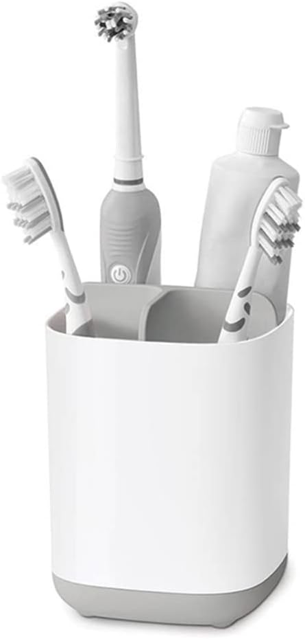 Joseph Joseph Easy-Store - Compact Toothbrush Holder Caddy Bathroom Storage , Grey/White, Regular