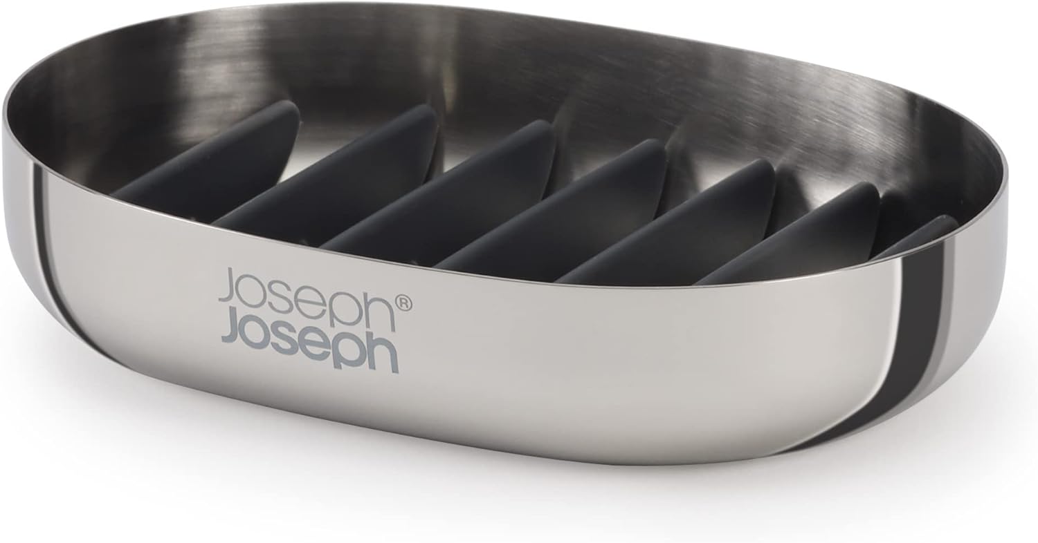 Joseph Joseph EasyStore Luxe Quick-Drain Stainless-Steel Soap Dish