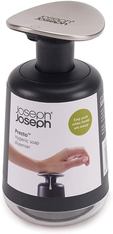 Joseph Joseph Presto Hygienic Easy-Push Soap Dispenser with Wide Pump, One-size, Gray