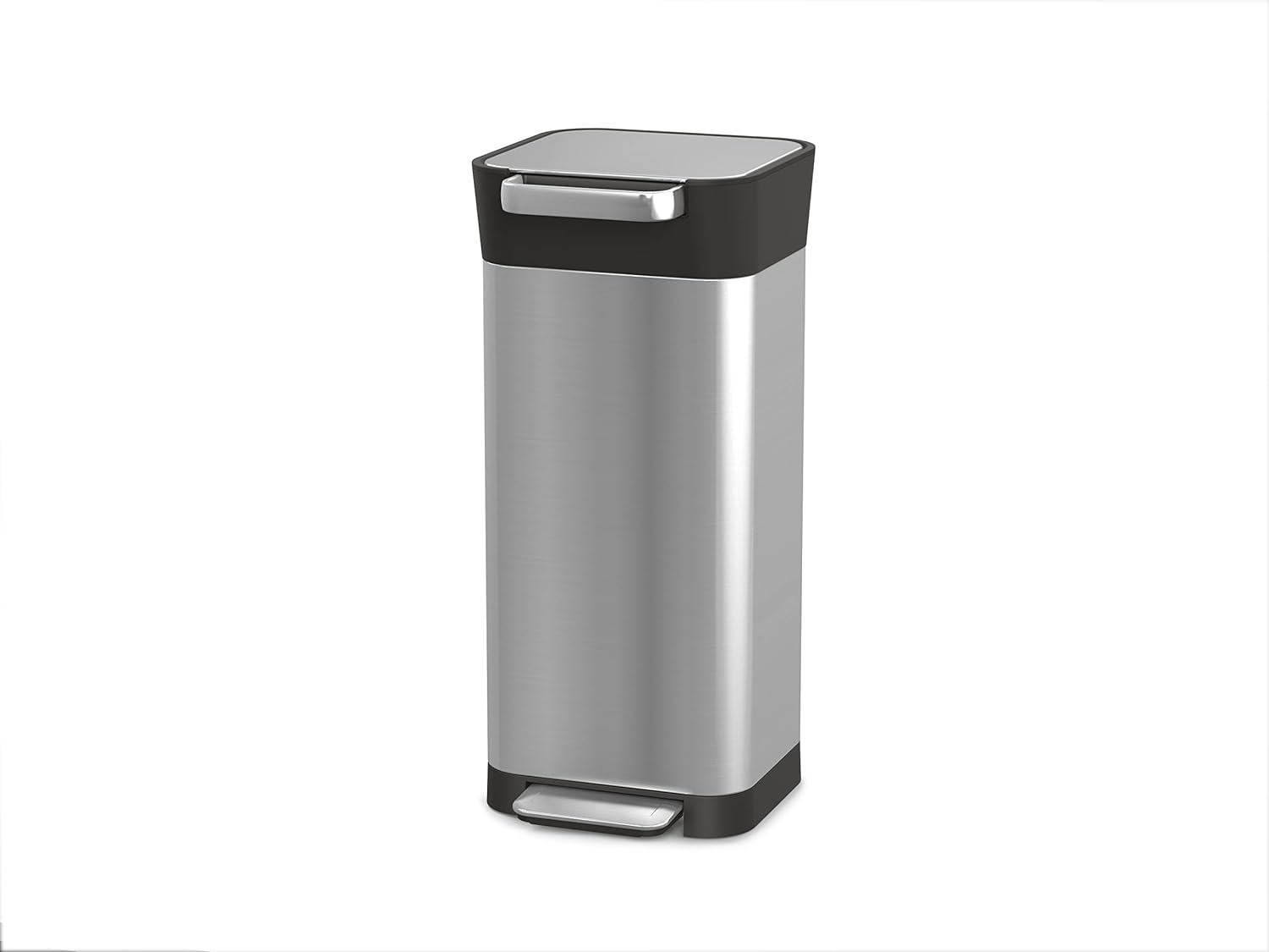 Joseph Joseph Intelligent Waste Titan Trash Can Compactor Kitchen Bin with Odor Filter, Holds up to 60L After Compaction, Stainless Steel, 20L