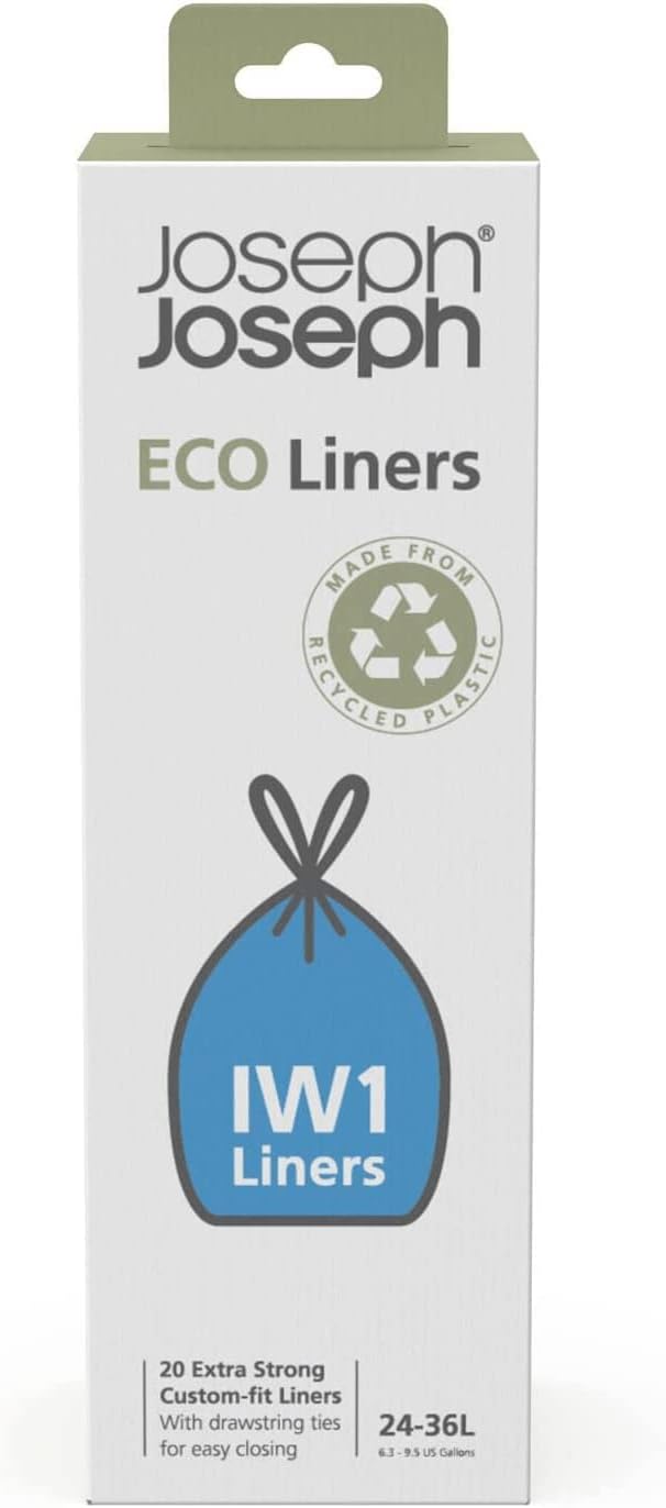 Joseph Joseph IW1 24-36L Eco Liners Recycled Bin Liners (20 Pack) - Grey