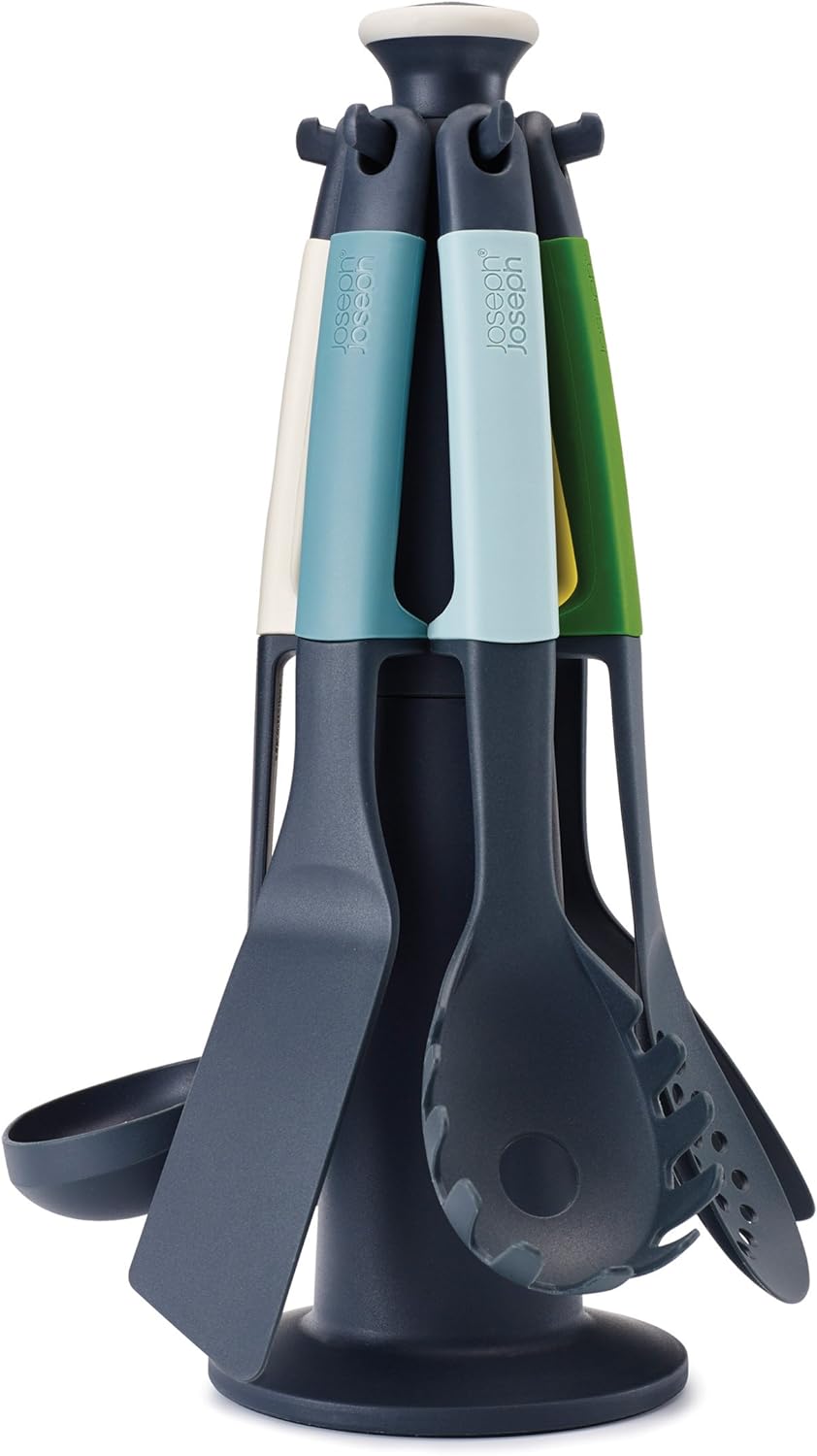 Joseph Joseph Elevate Carousel Nylon Kitchen Utensil Set with Rotating Storage Stand, 1 EA, Opal