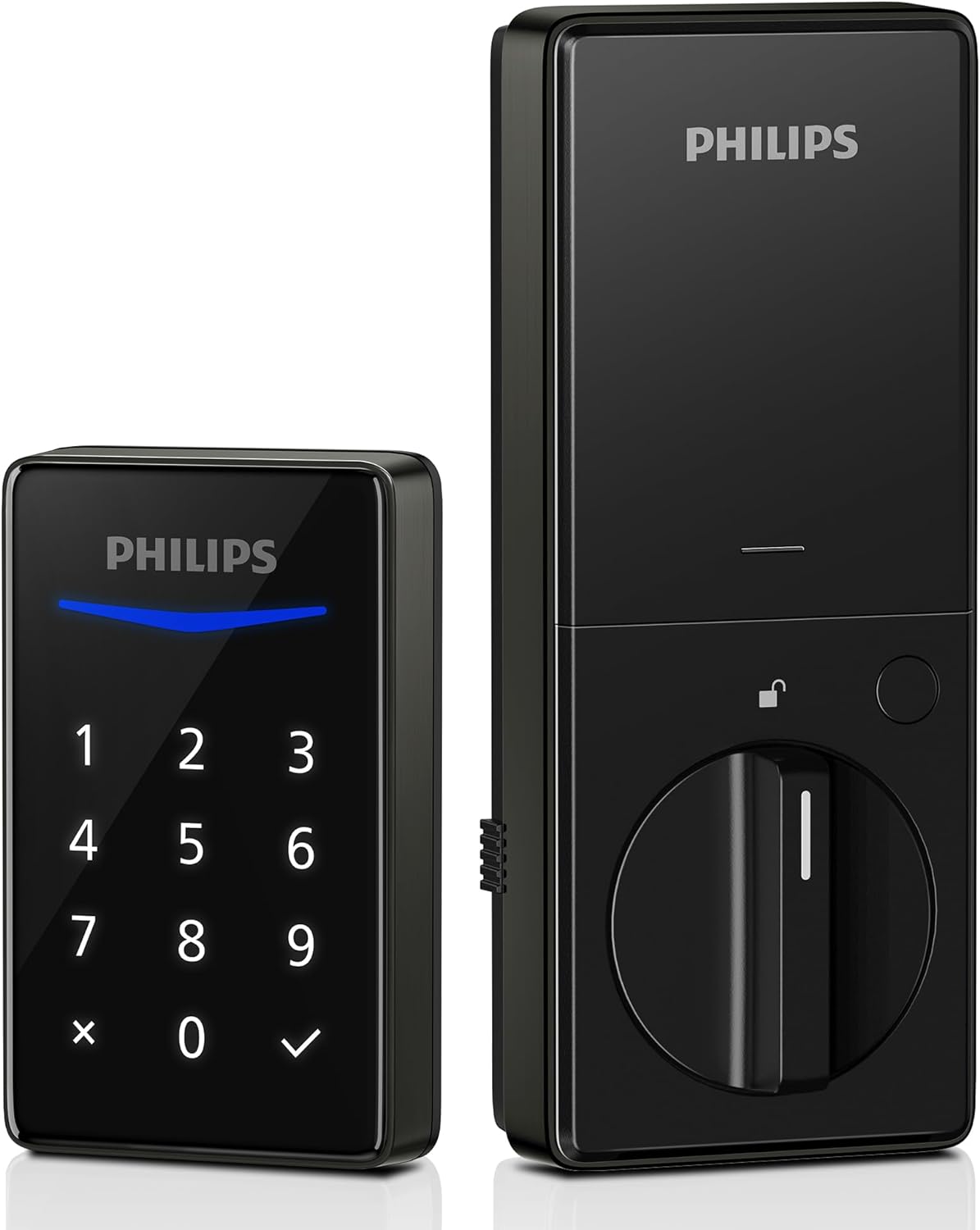 Philips Keyless Entry Door Lock - Generate One-time Code Remotely Nonconnected- Touchscreen Keypad Standalone Deadbolt Lock - Polished Black