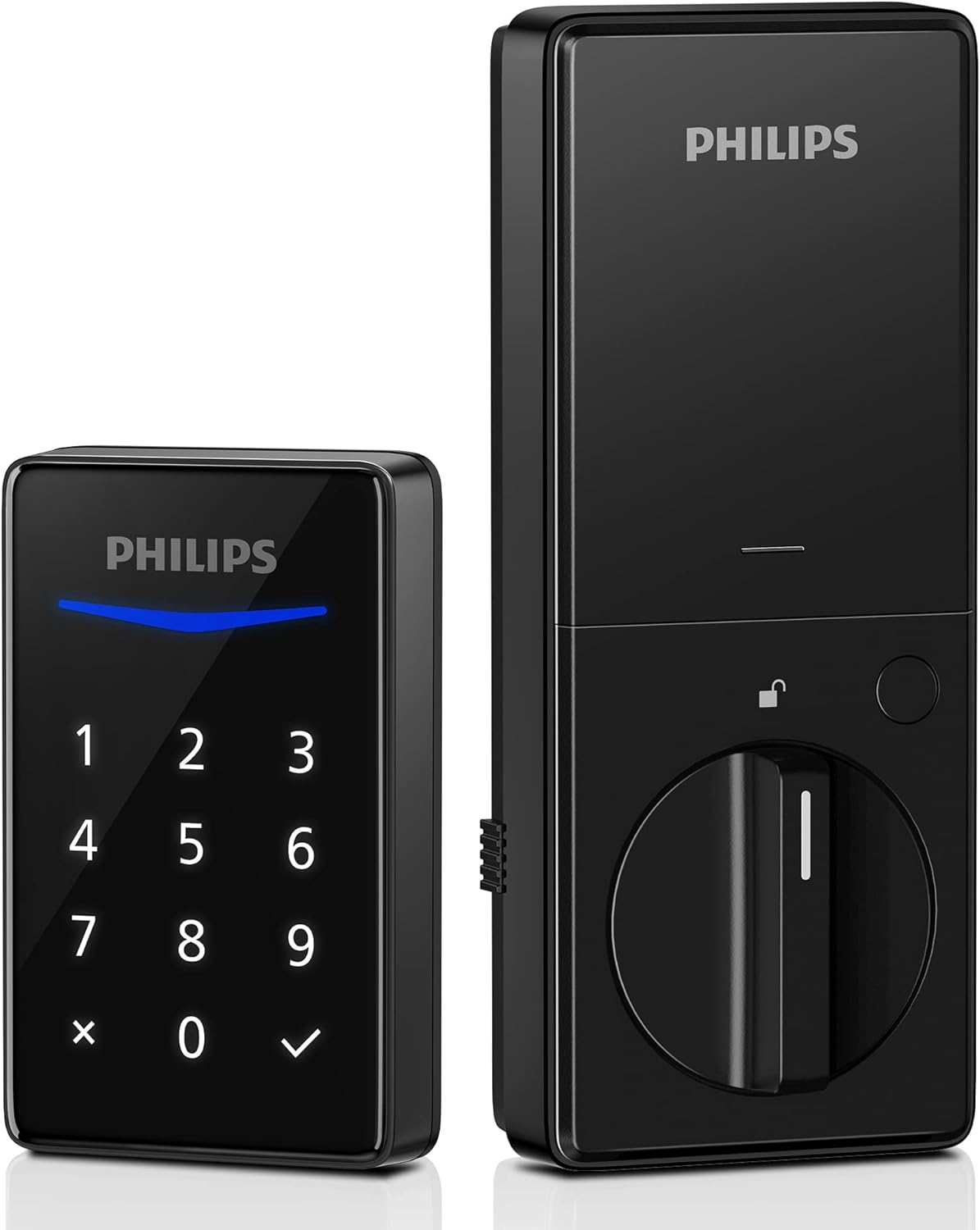 Philips Keyless Entry Door Lock - Generate One-time Code Remotely Nonconnected- Touchscreen Keypad Standalone Deadbolt Lock - Matte Black