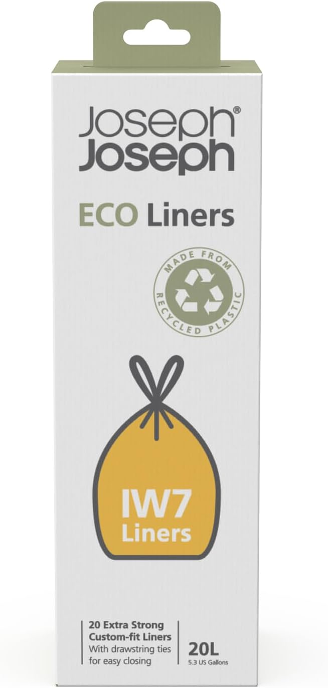 Joseph Joseph IW7 20L Eco Liners Recycled Bin Liners (20 Pack) - Grey