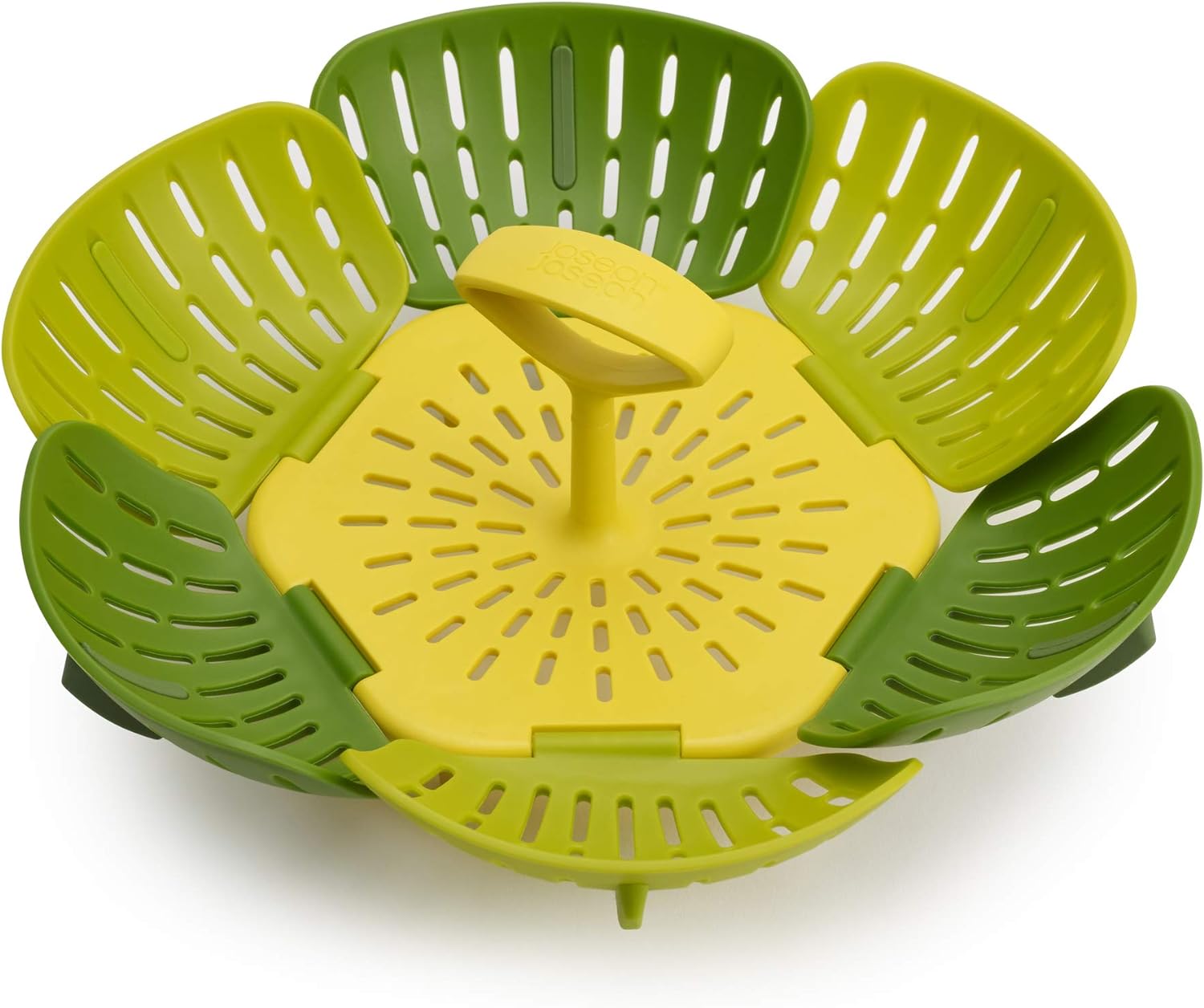 Joseph Joseph Bloom Folding Steamer Basket for Vegetables, compact storage - Green