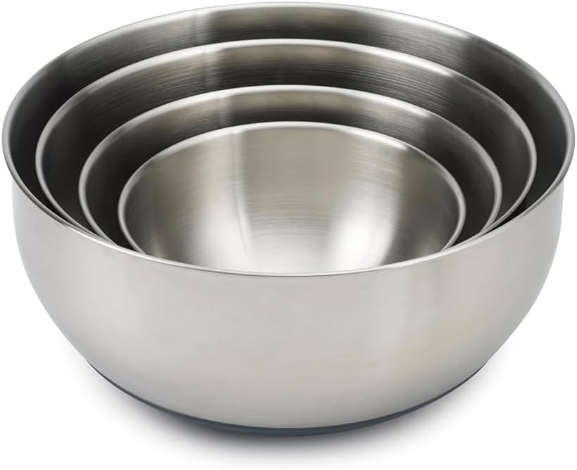 Joseph Joseph Nest 100 Prep & Store Mixing Bowl Set with Lids, 4-piece, Stainless Steel