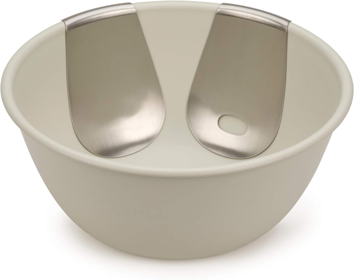 Joseph Joseph 20155 Uno Salad Bowl & Stainless-Steel Servers Set, 3-Pieces, Stone