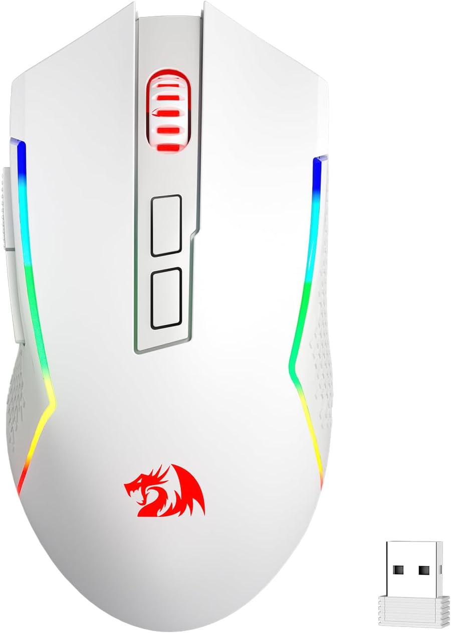 Redragon M693 Wireless Gaming Mouse, 8000 DPI Wired/Wireless Gamer Mouse w/ 3-Mode Connection, BT & 2.4G Wireless, 7 Macro Buttons, Durable Power Capacity for PC/Mac/Laptop