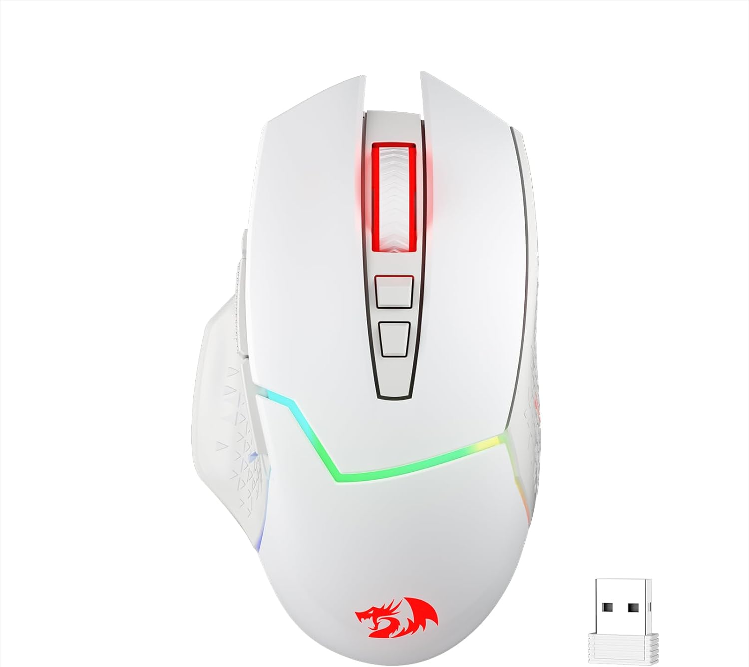 Redragon M690 PRO Wireless Gaming Mouse, 8000 DPI Wired/Wireless Gamer Mouse w/Rapid Fire Key, 8 Macro Buttons, Ergonomic Design for PC/Mac/Laptop, White