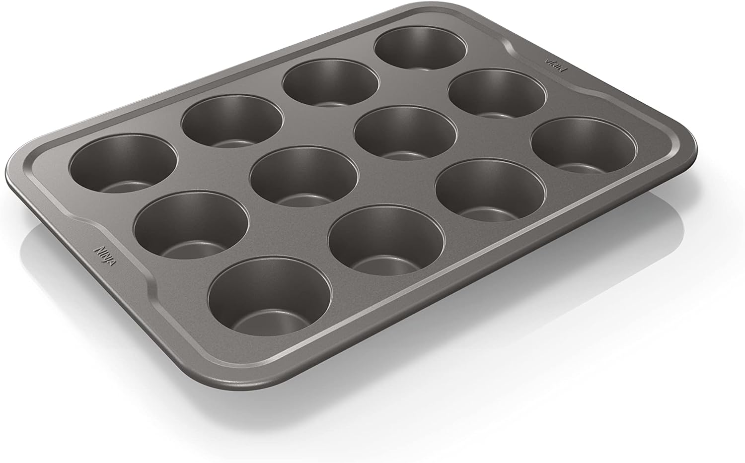 Ninja B30212 Foodi NeverStick Premium 12 Cup Muffin Pan, Nonstick, Oven Safe up to 500°F, Dishwasher Safe, Grey