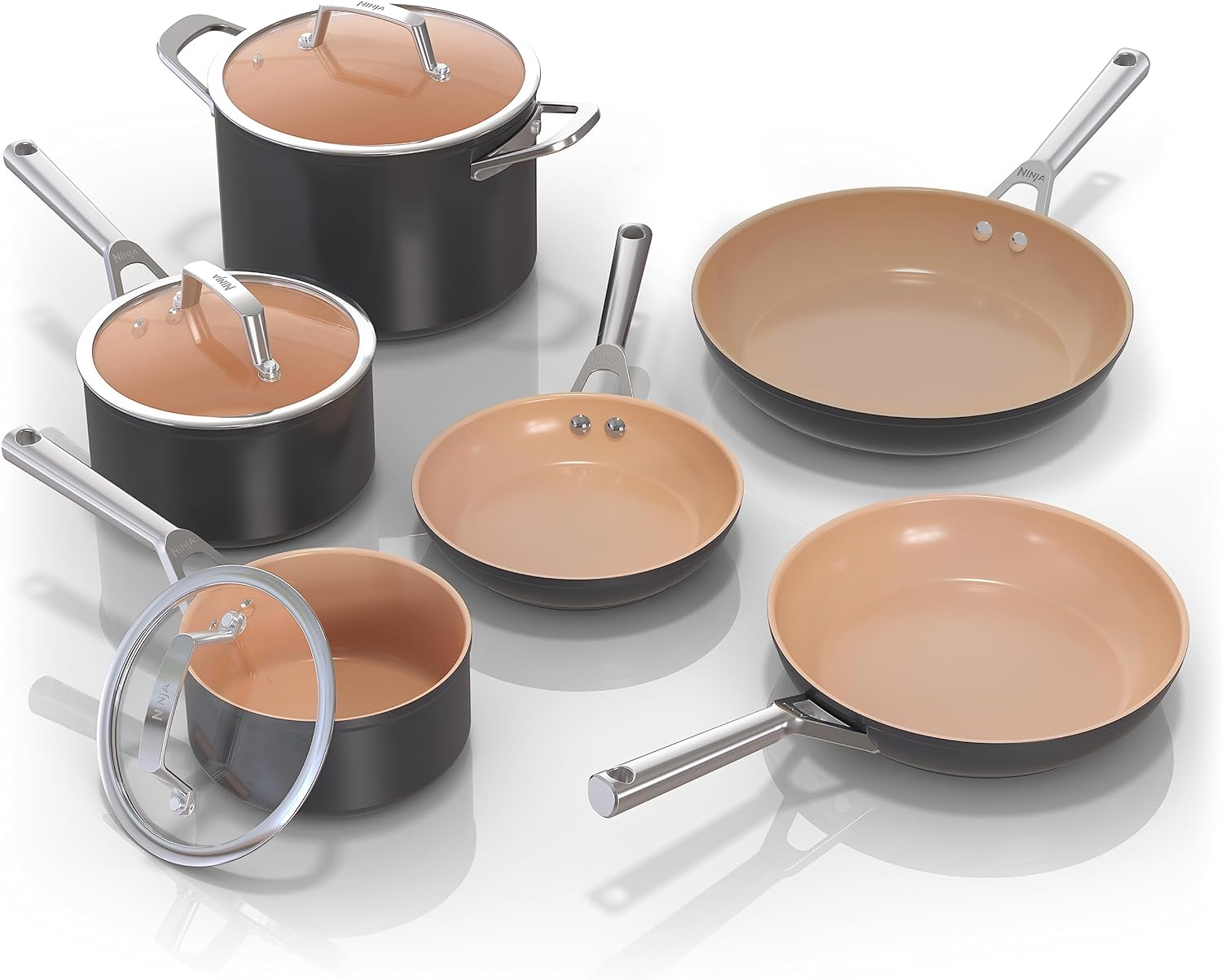 These pans are amazing! Weve had them for about a month or so now and they are holding up well. Still very non-stick but since it is ceramic it doesnt have all the toxic chemicals. Super easy to clean , too!