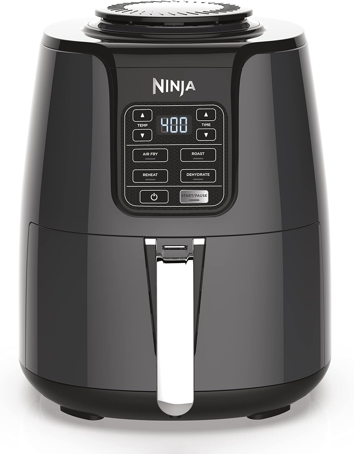 Ninja AF101 Air Fryer that Crisps, Roasts, Reheats, & Dehydrates, for Quick, Easy Meals, 4 Quart Capacity, & High Gloss Finish, Grey