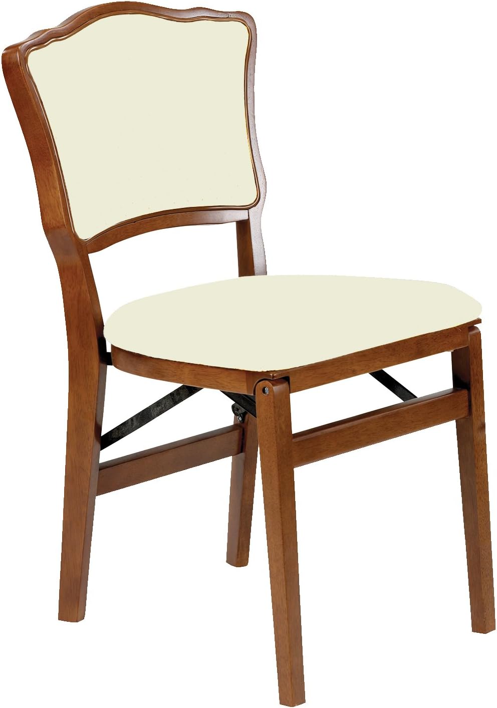 Stakmore French Upholstered Back Folding Chair Finish, Set of 2, Fruitwood